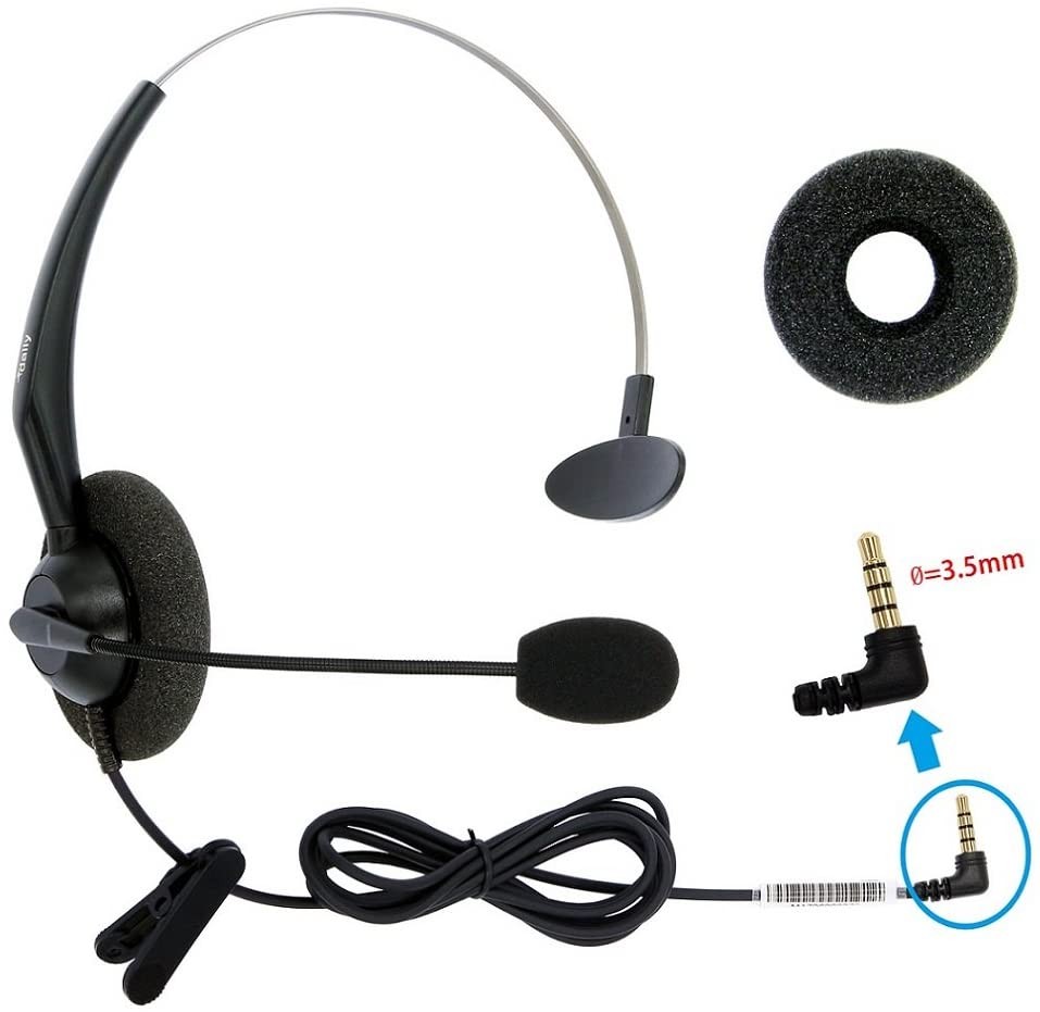 DailyHeadset 3.5 mm Jack Hands Free Cell Phone Headset On Ear Headphones for iPhone iPad MacBook