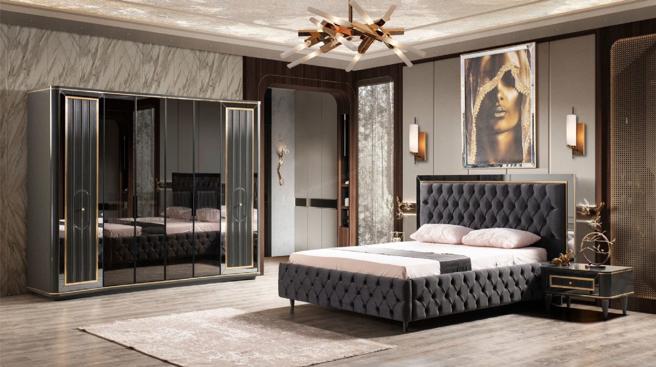 Dark 2023 beautiful modern luxury bedroom furniture