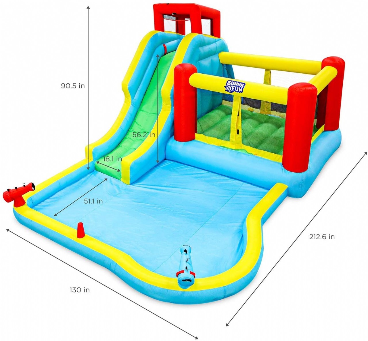 Deluxe Inflatable Water Slide Park – Heavy-Duty Nylon Bounce House for Outdoor Fun - Climbing Wall