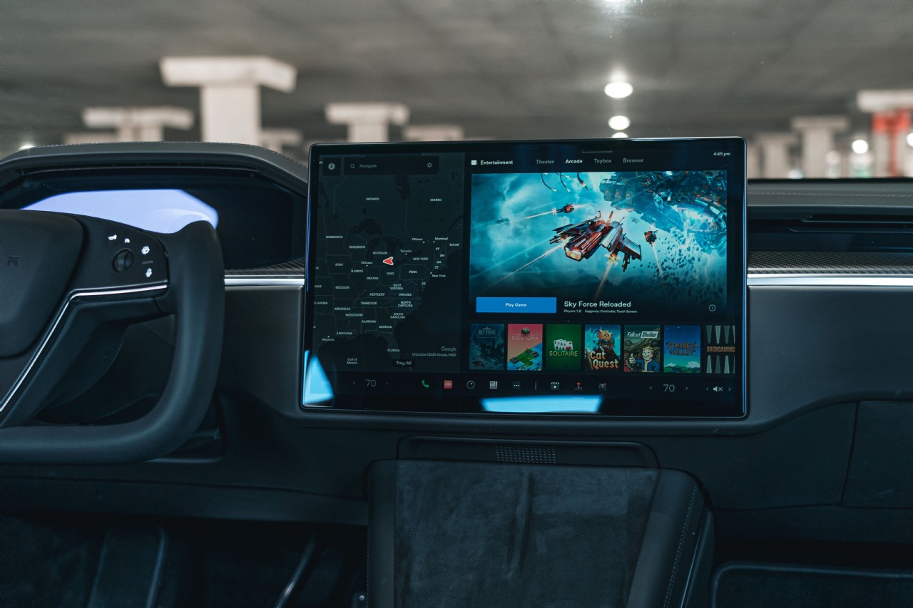 display in a Tesla Model S