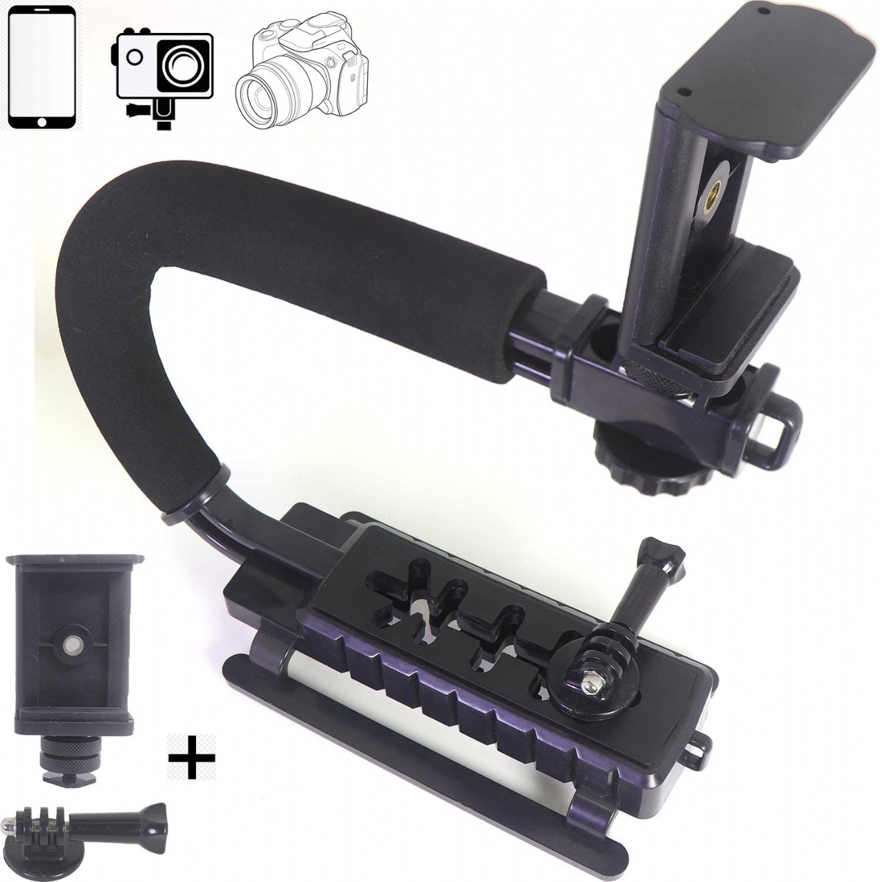 DSLR Stabilizer Handheld Video Action Stabilizing Handle Grip C Shape Professional Vlogging