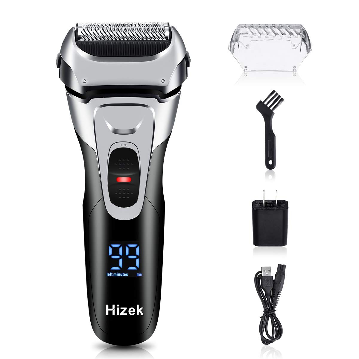 Electric Razor for Men, Hizek Men's Electric Shaver Cordless Foil Shaver with Pop-up Trimmer,USB