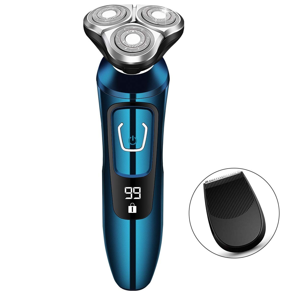Electric Razor for Men, Mens Electric Shavers, Dry Wet Waterproof Rotary Facial Shaver, Portable