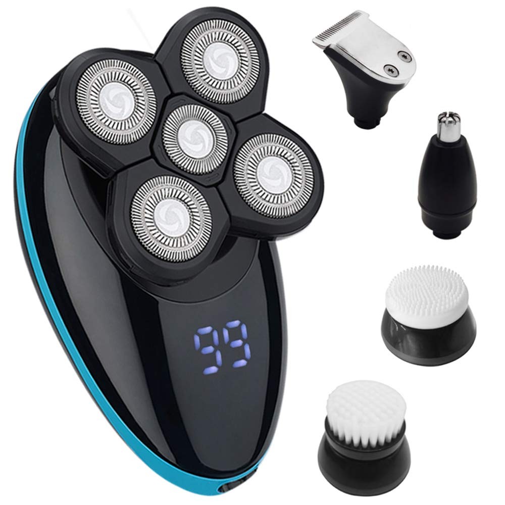 Electric Razor for Men, Smarcent Rechargeable Head Shaver Wet Dry Mens Shaving Grooming Kit 5 in 1