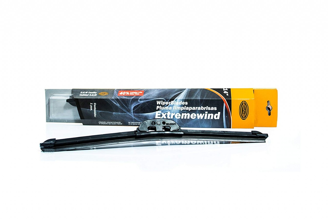 Extremewind Universal Wiper Blades - Graphite Coated Rubber - UV Coated - Metal connector for enhanc