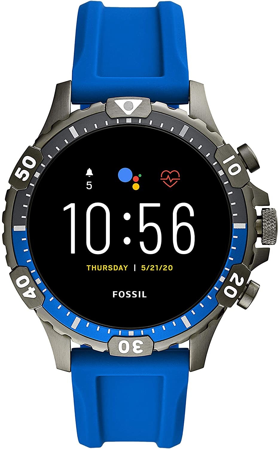 Fossil Gen 5 Garrett Stainless Steel Touchscreen Smartwatch with Speaker, Heart Rate, GPS, NFC