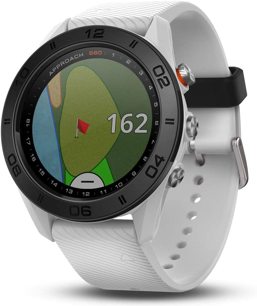 Garmin Approach S60 Golf Watch White with White Band (010-01702-01) HRM-Dual Heart Rate Monitor