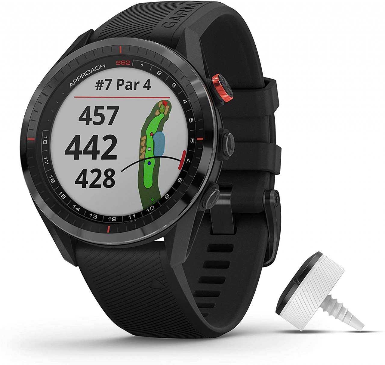 Garmin Approach S62 Bundle, Premium Golf GPS Watch with 3 CT10 Club Tracking Sensors, Built-in