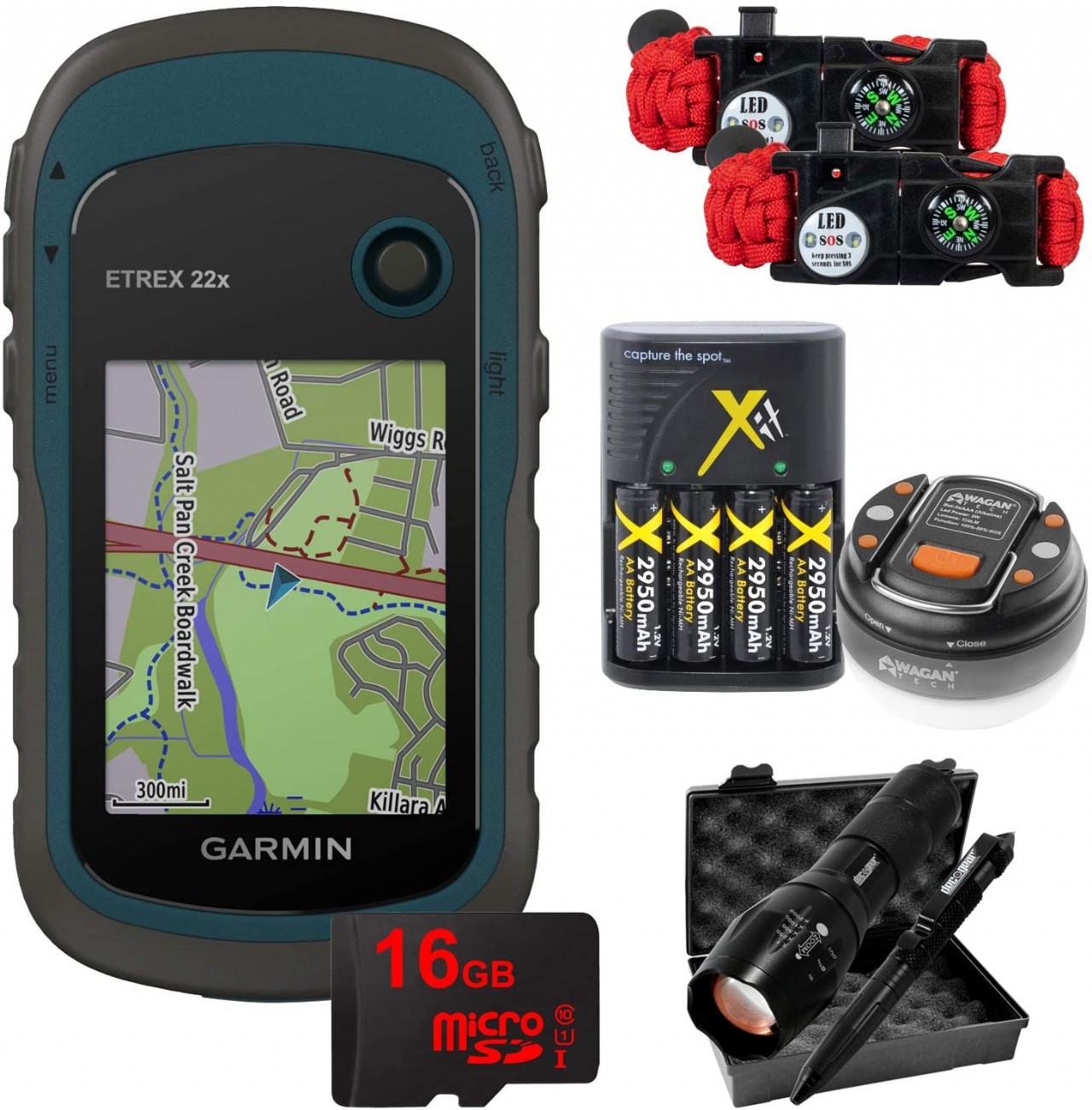 Garmin eTrex 22x: Rugged Handheld GPS with 16GB Camping & Hiking Bundle