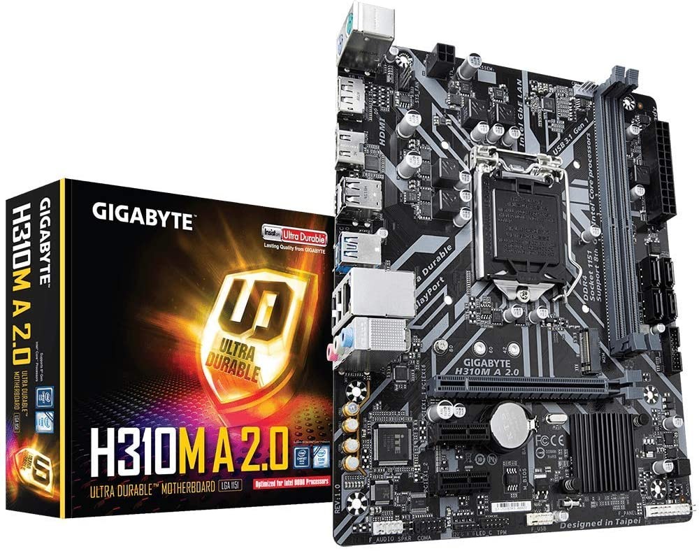 GIGABYTE H310M A 2.0 LGA1151 Intel H310 Micro ATX DDR4 HDMI 1.4 M.2 Motherboard