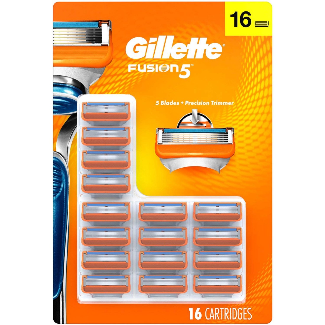 Gillette Fusion5 Men's Razor Blades - 16 Cartridge Refills (Packaging May Vary), Mens Razors/Blades