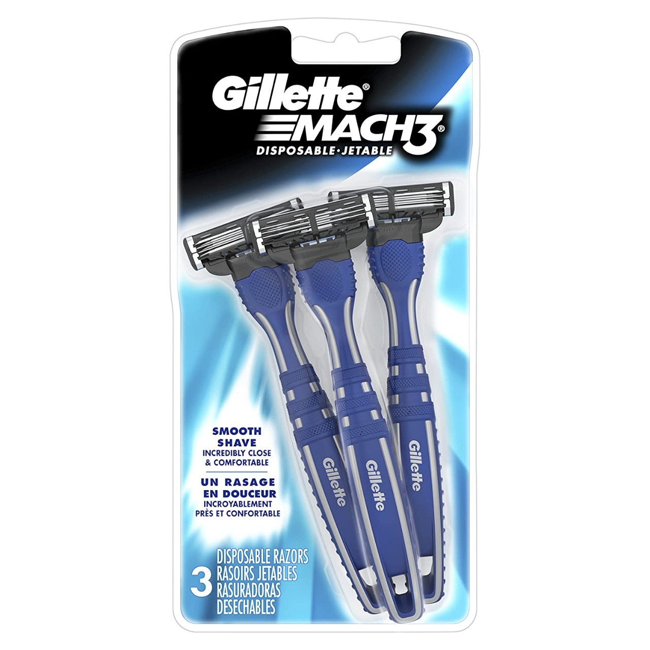 Gillette Mach3 Men's Disposable Razor, 3 Count, Mens Razors/Blades