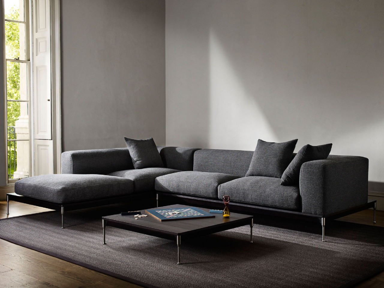 gray L-Shaped Sofa Design