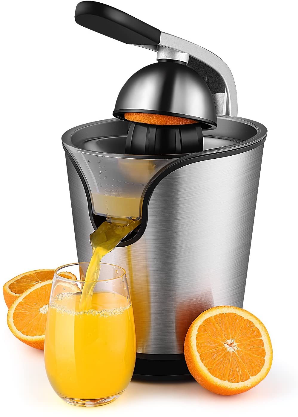 Hand Press Electric Citrus Orange Juicer Squeezer Machine - Motorized Pulp Control 160 Watt Juicer