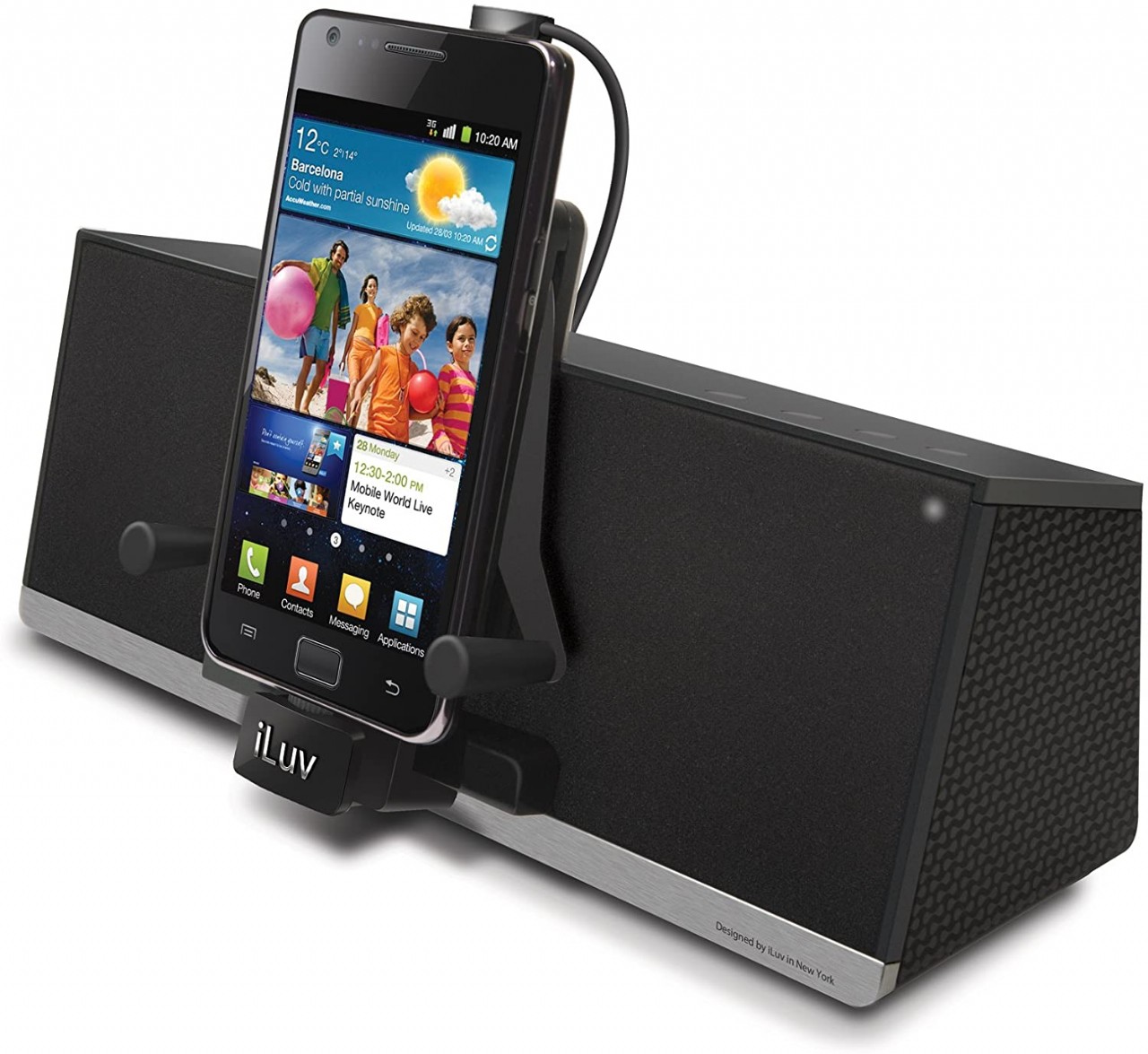 iLuv MobiDock 3.5mm Aux Stereo Speaker Dock with Micro-USB Charging