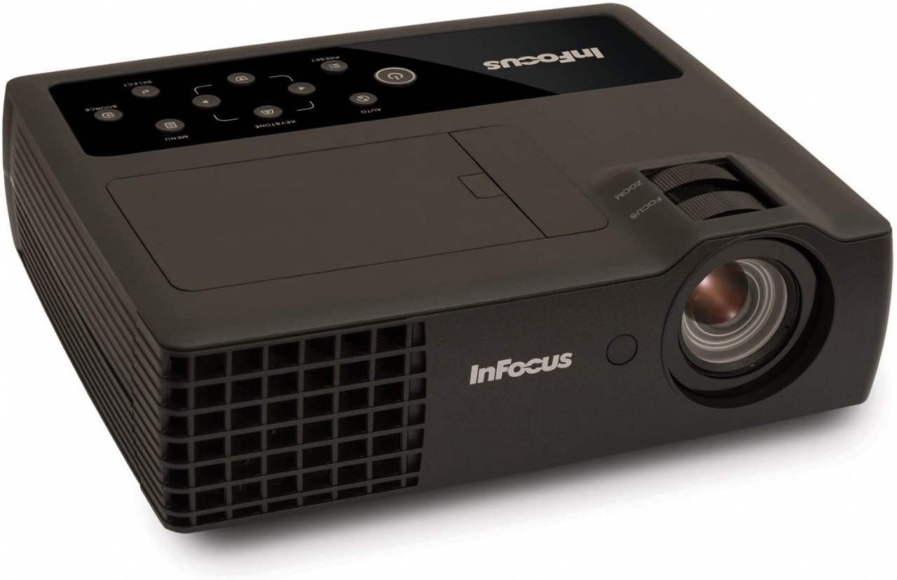 InFocus IN1118HD 1080p DLP Portable Projector, HDMI, 3.5 lbs, 4GB Storage, 2400 Lumens