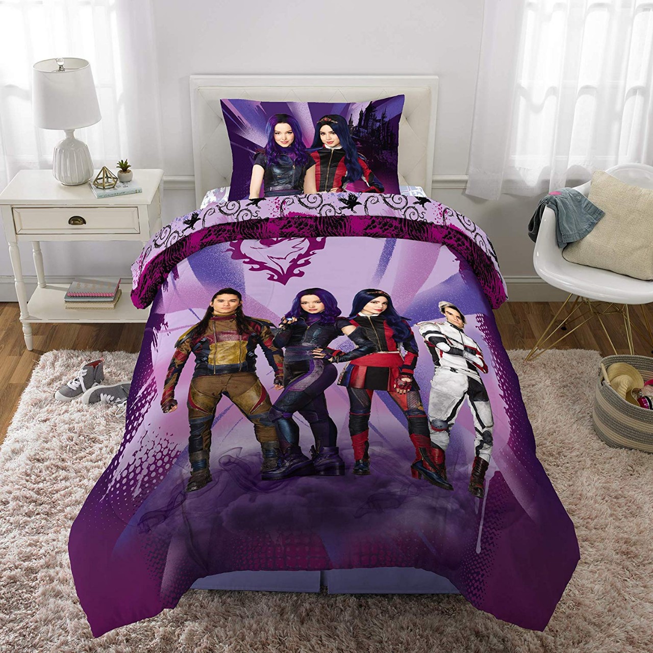 Jay Franco Disney's Descendants 3 Twin Size 5pc Bedding Collection with Comforter, Sheet Set and Sha
