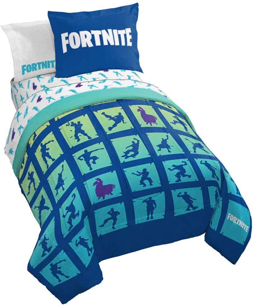Jay Franco Fortnite Boogie Bomb 5 Piece Twin Bed Set - Includes Reversible Comforter & Sheet Set - S