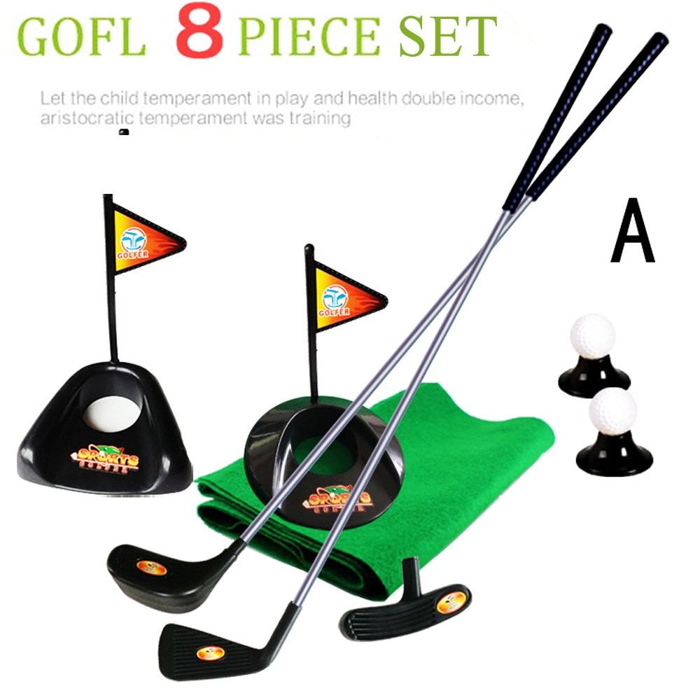 Junior Pro Golf Clubs Set Plastic Sprots Toys (A) 8 Pcs