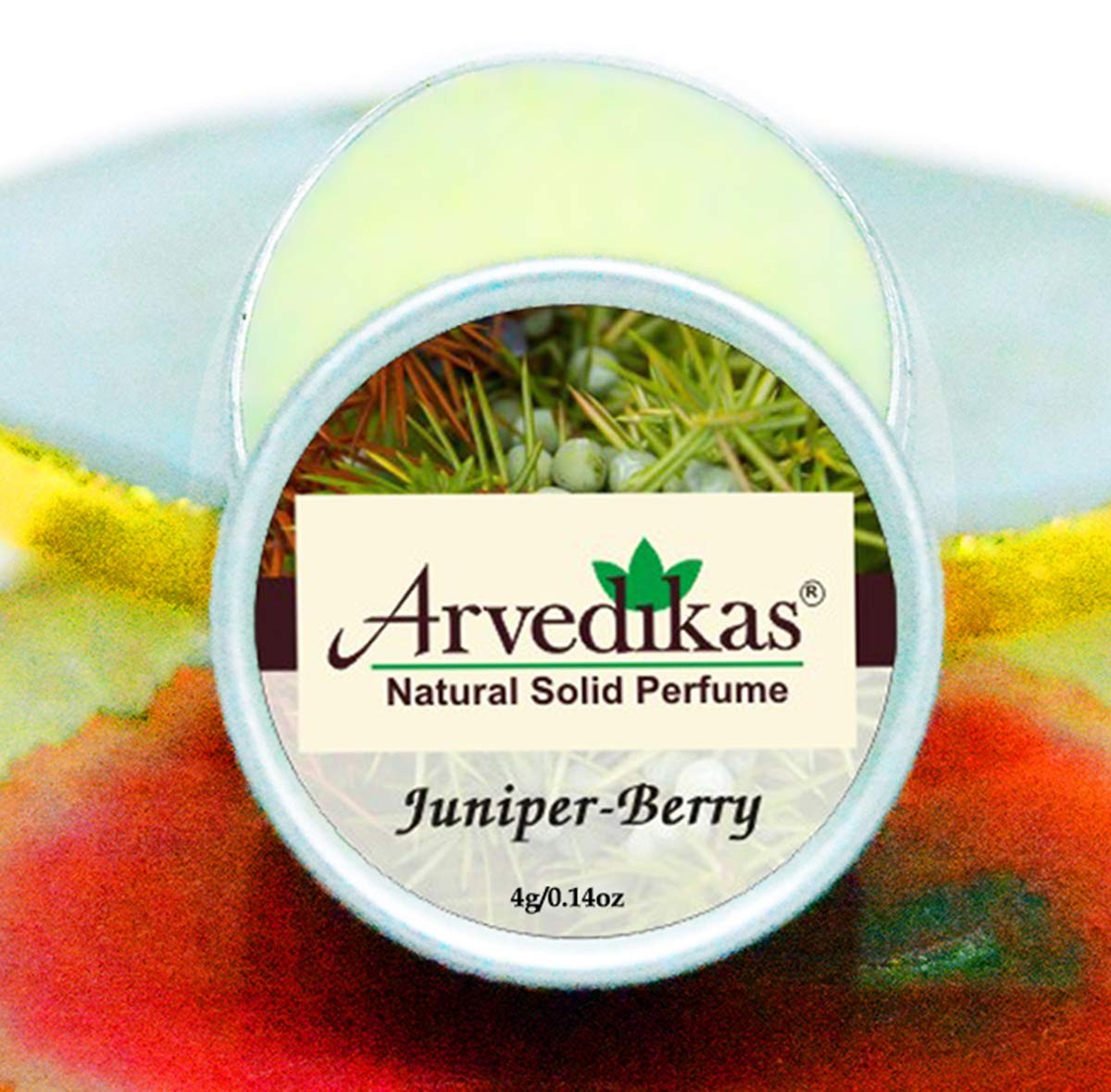 Juniper-Berry Natural Solid Perfume Organic Vegan Travel Perfume Pocket Size Compact Cologne