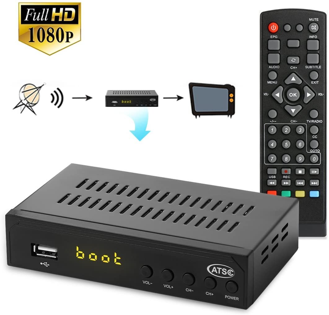 Leelbox Digital Converter Box for Analog TV 1080P ATSC Converters with Recording, Pause Live TV