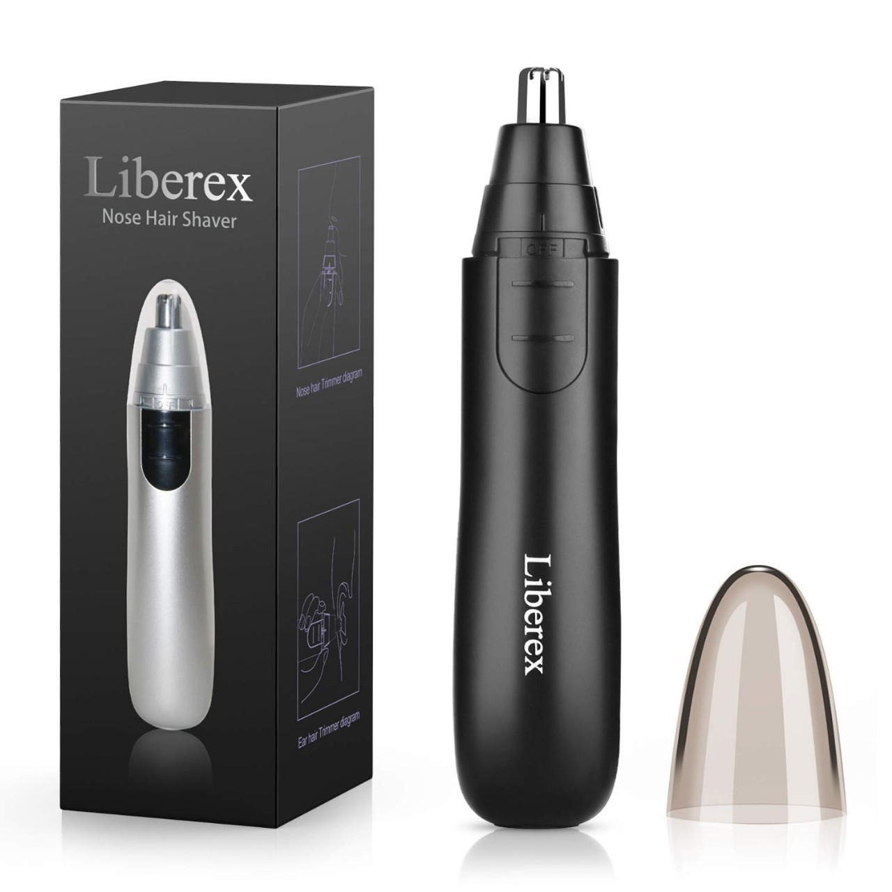 Liberex Electric Nose Ear Hair Trimmer for Men Women, Painless Trimming, Water Resistant Dual Edge
