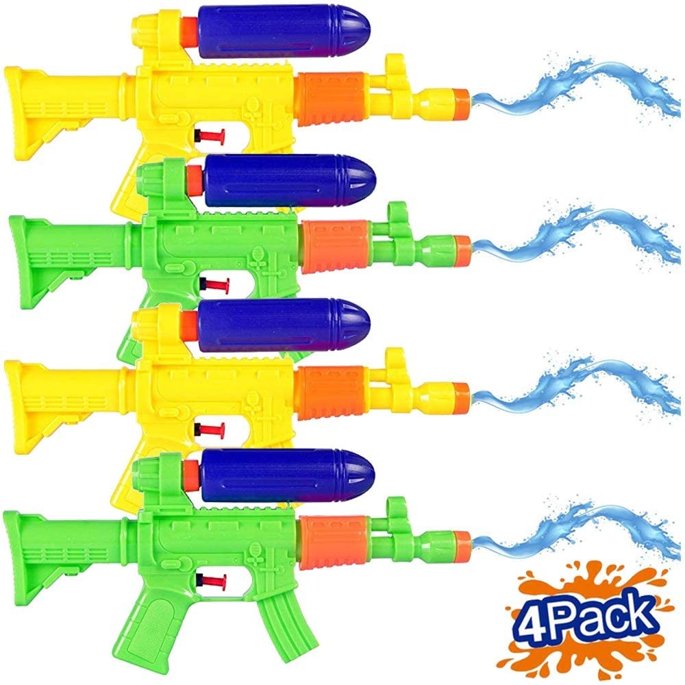 Liberty Imports 4-Pack AK47 Machine Gun Water Squirters Super Shooters - Bulk Party Favors Kids Toy