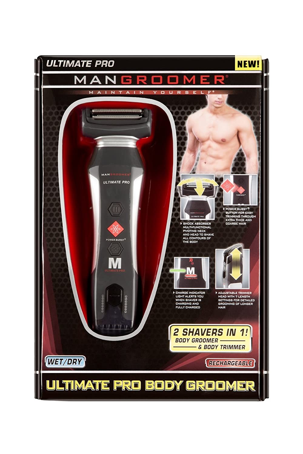 MANGROOMER Ultimate Pro Body Groomer and Trimmer with Power Burst