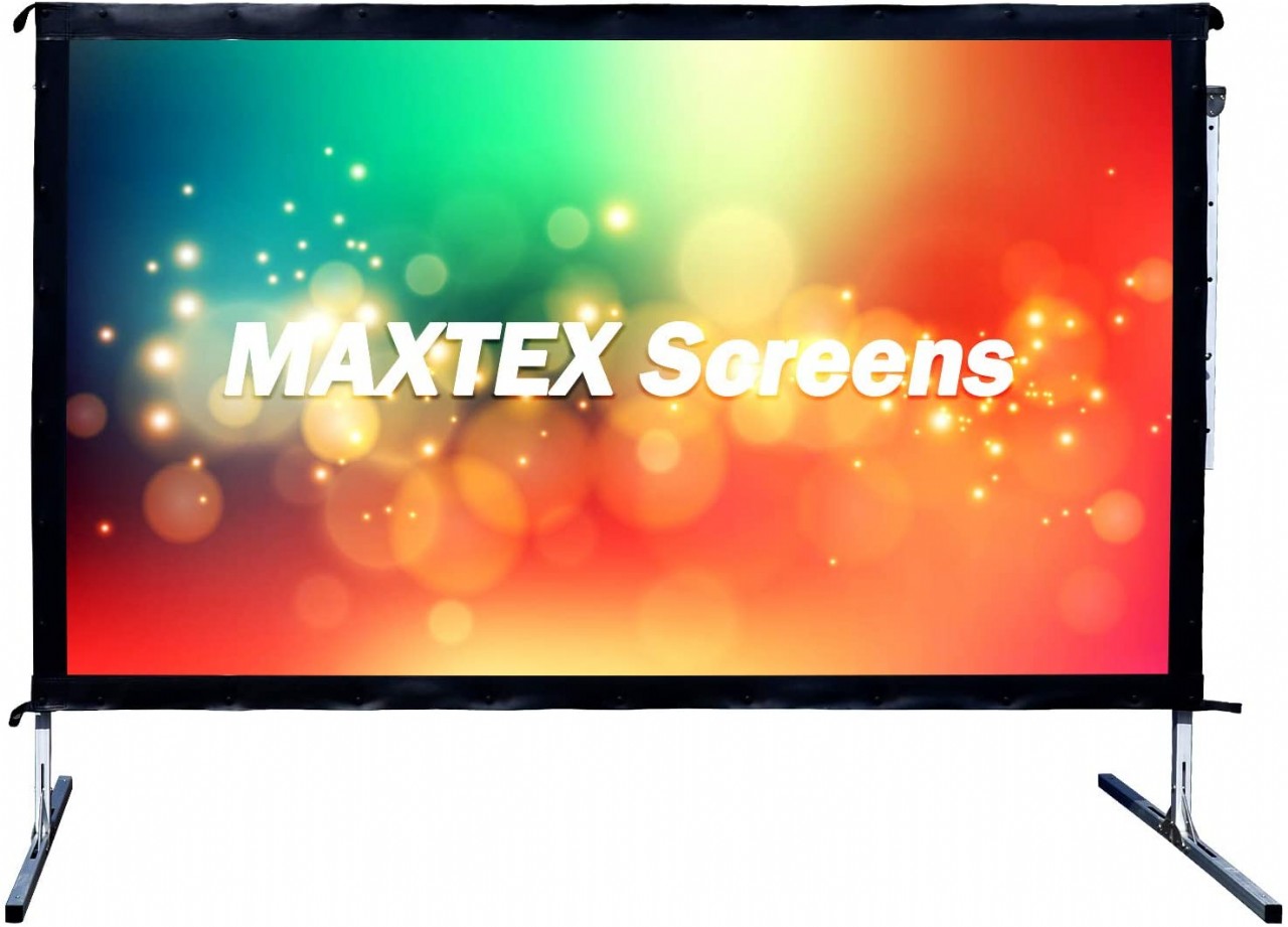 MAXTEX Projector Screen with Stand, 100'' 16:9 Portable Projection Screen Fast-Folding Projector