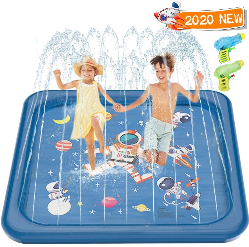 Minto Toy Sprinkler for Kids, 68’’ Splash Pad Play Mat Water Toys for Children Toddlers Baby Kids