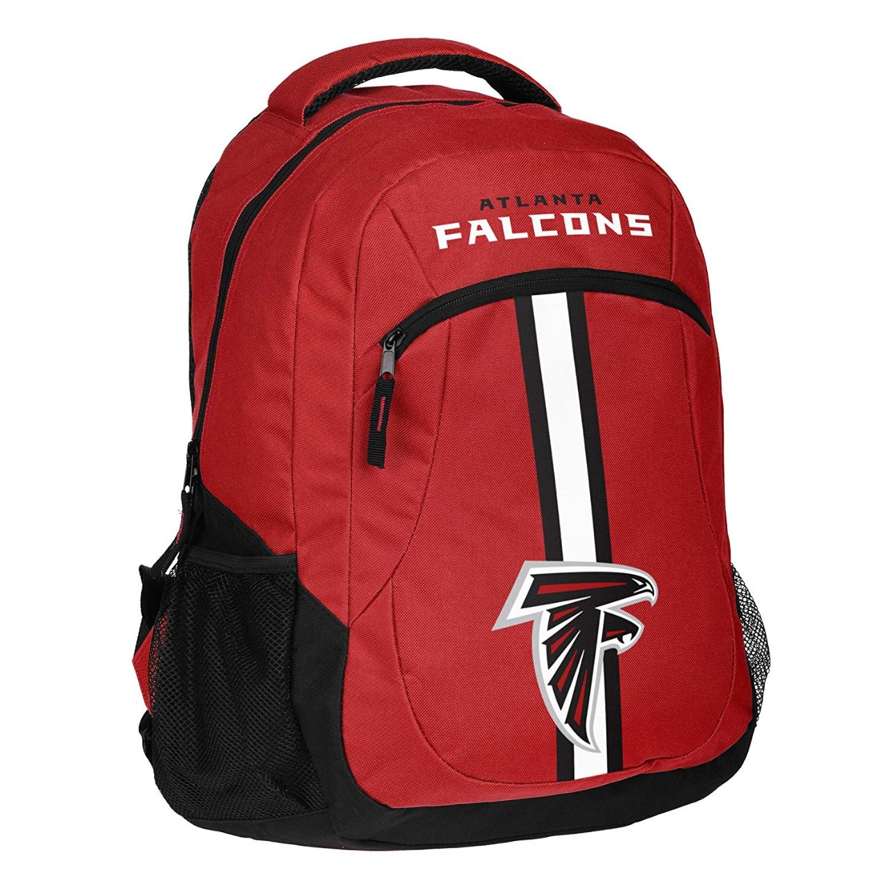 NFL Atlanta Falcons Dual Side Backpack with Laptop Compartment, Action Stripe Logo Bag, Team Color