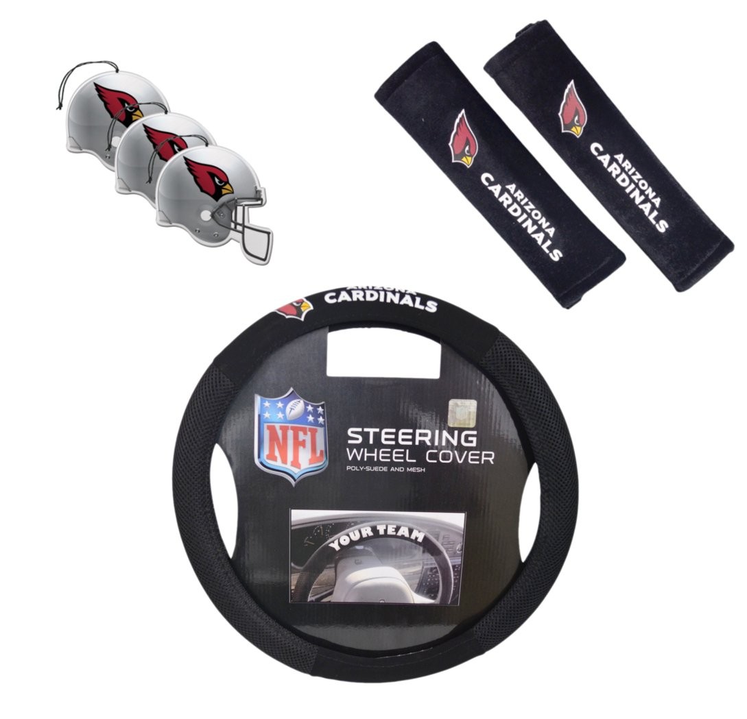 NFL Auto Accessories Bundle Official National Football League Fan Shop Authentic Team Steering Wheel