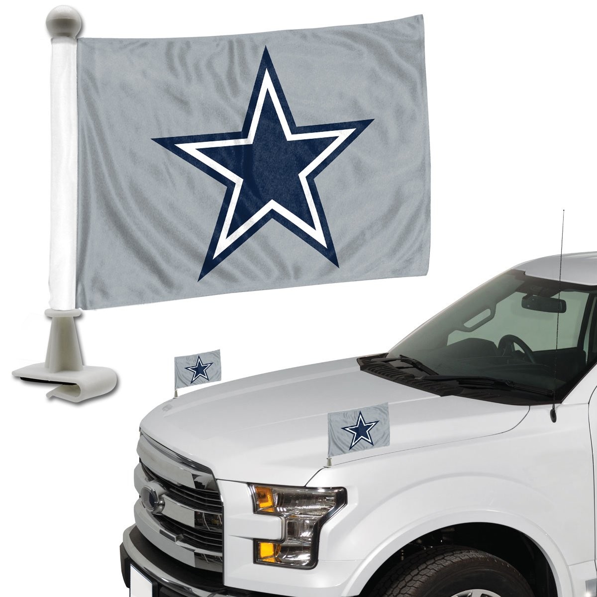 NFL Dallas Cowboys Flag Set 2-Piece Ambassador Style, Team Color, One Size
