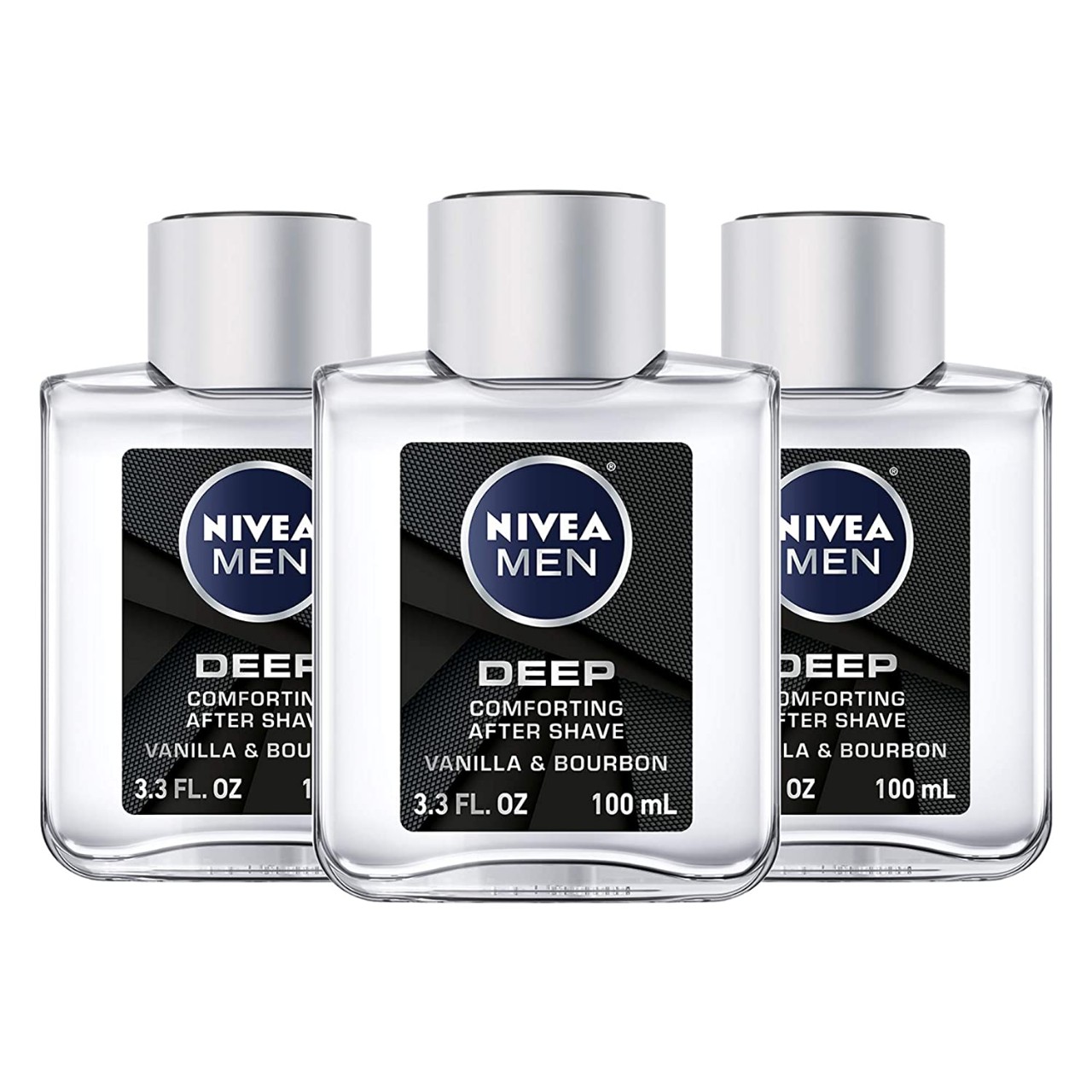 NIVEA Men DEEP Comfort Post Shave Lotion - Soothe Shave irritation - 3.3 fl. oz. Bottle (Pack of 3)