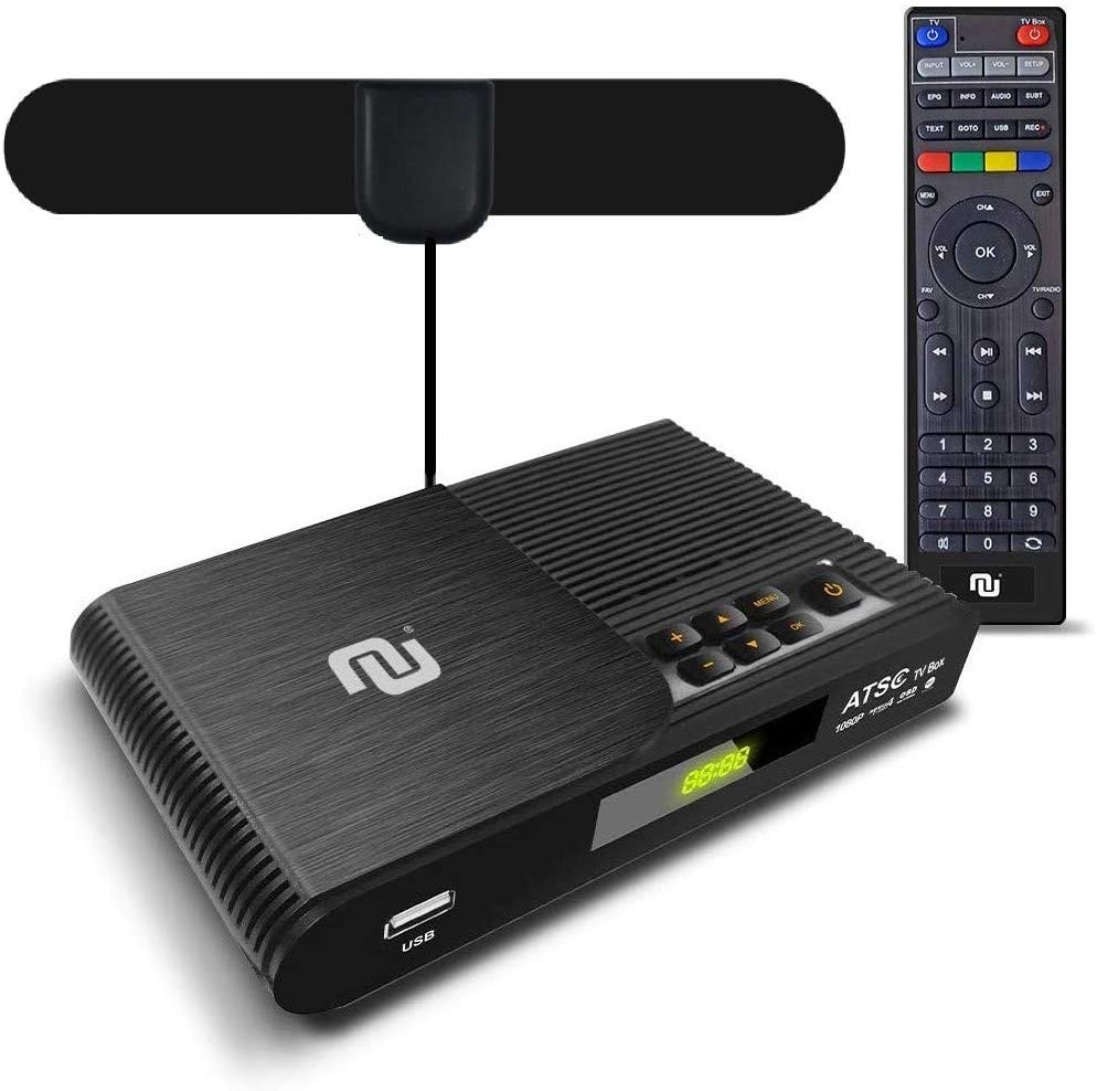 NUNET TV Converter Box Digital to Analog ATSC Streaming Media Players VHF/UHF HD TV Box PVR DVR