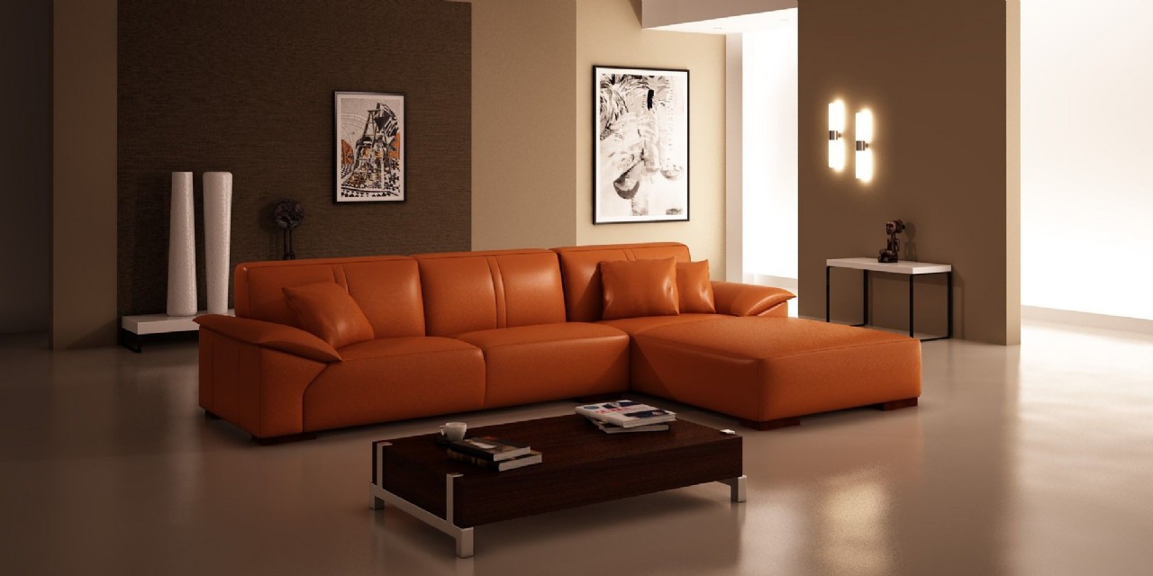 Orange L-Shaped Sofa Designs for Your Living Room in 2023