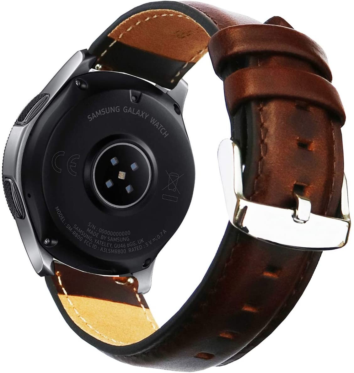 OTOPO Leather Band Compatible Ticwatch S2 / Ticwatch E2 Bands, 22mm Leather Strap Replacement Wrist
