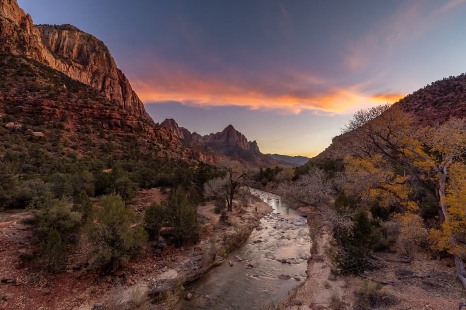 Pa'rus Trail in Zion National Park Canyon