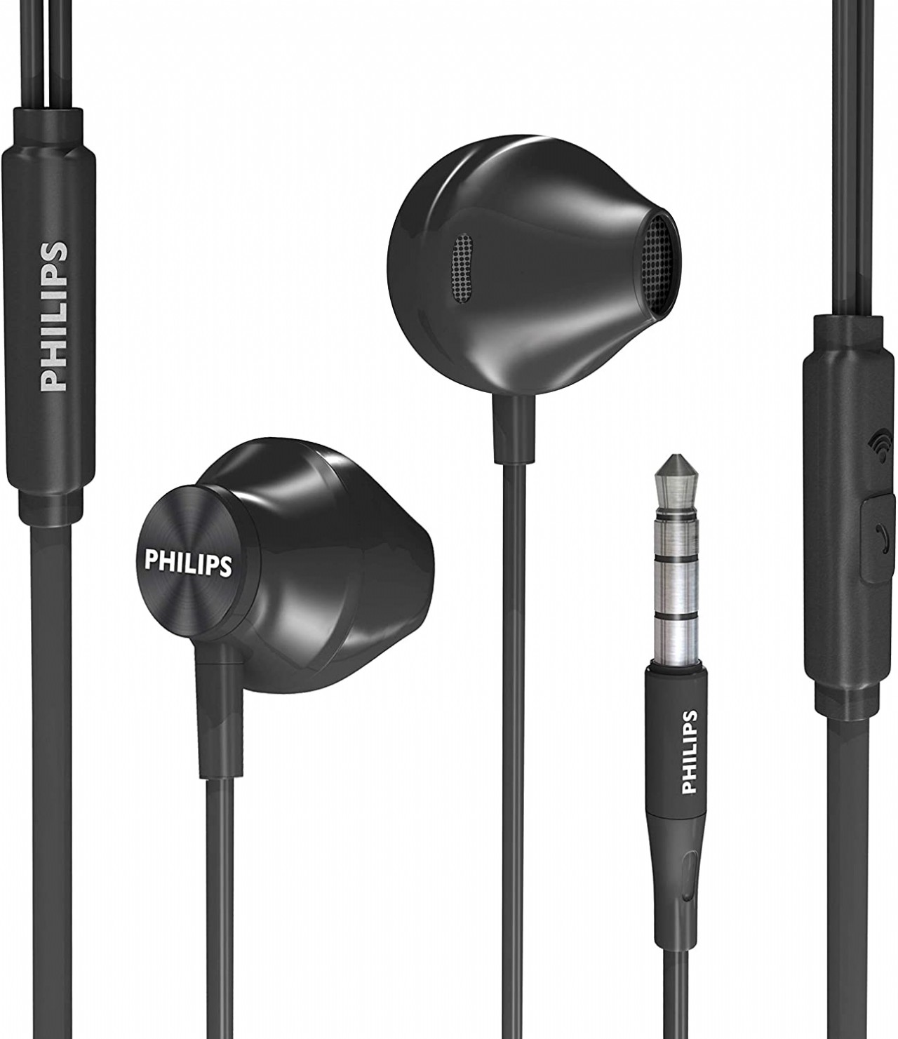 PHILIPS Wired Earbuds with Microphone - Ergonomic Comfort-Fit in Ear Headphones with Mic Cell Phone