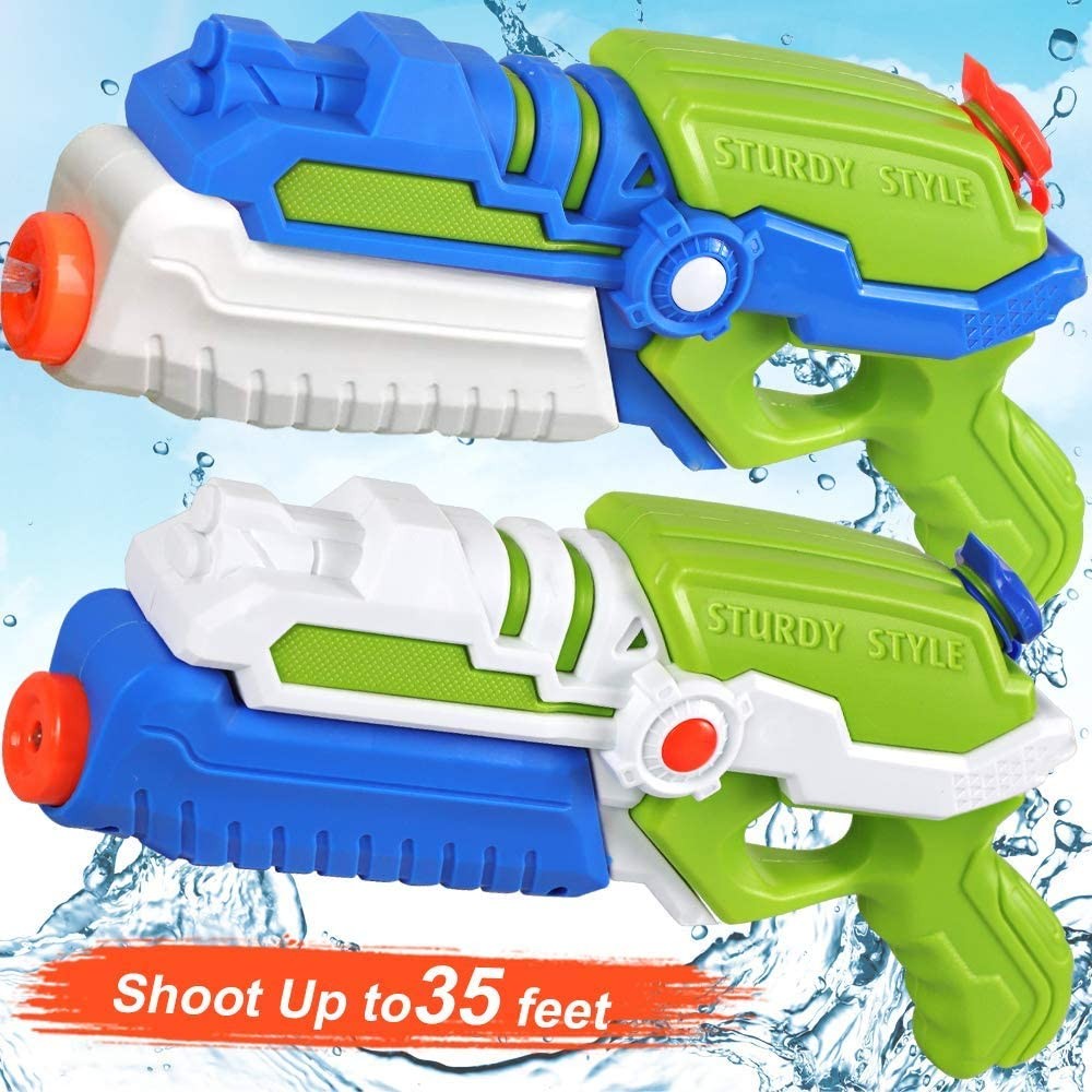 POKONBOY 2 Pack Super Water Guns,High Capacity 600CC Squirt Gun Water Blaster Water Shooter Swimming