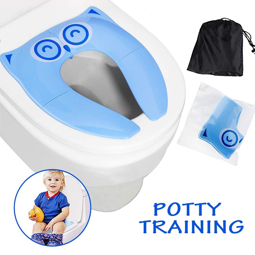 Potty Training Seat, Binwo Folding Non Slip Silicone Pads, Travel Portable Reusable Toddler Toilet