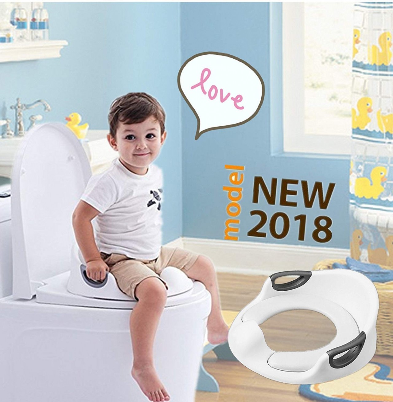 Potty Training Seat For Kids Toddlers Boys Girls Toilet Seat For Baby With Cushion Handle And Backre