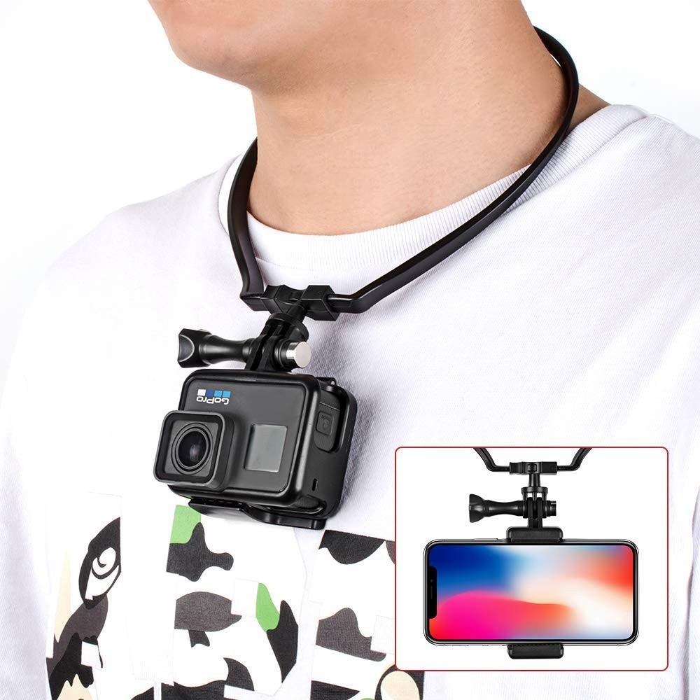 POV/VLOG Smartphone Selfie Neck Holder Mount for GoPro AKASO Action