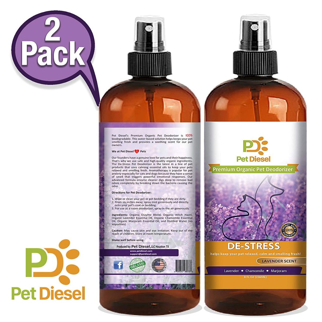 Organic Lavender Fragrance Shining Spray for Pets Dog Perfume Cologne