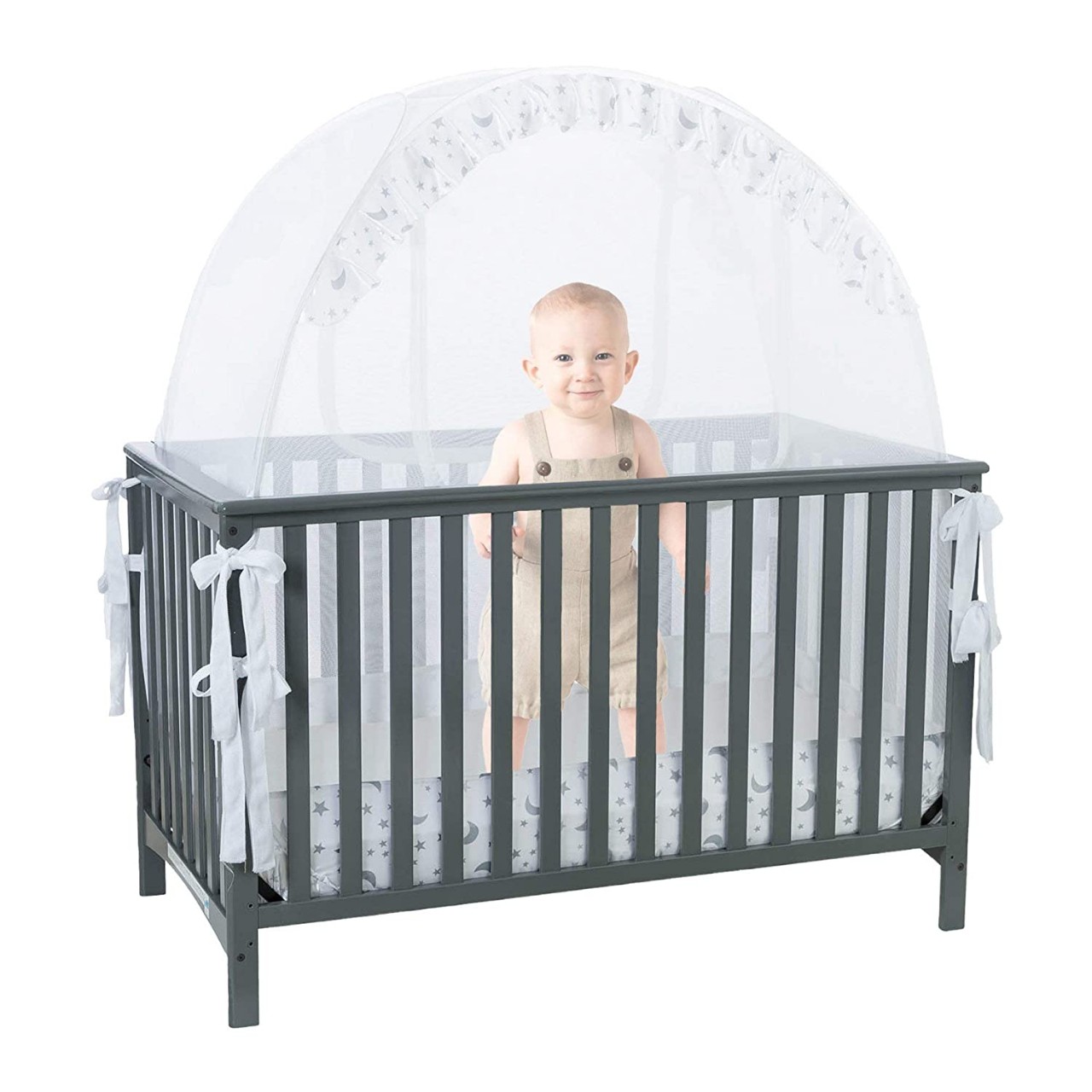 Pro Baby Safety Pop up Crib Tent: Premium Baby Bed Canopy Netting Cover - See Through Mesh Nursery