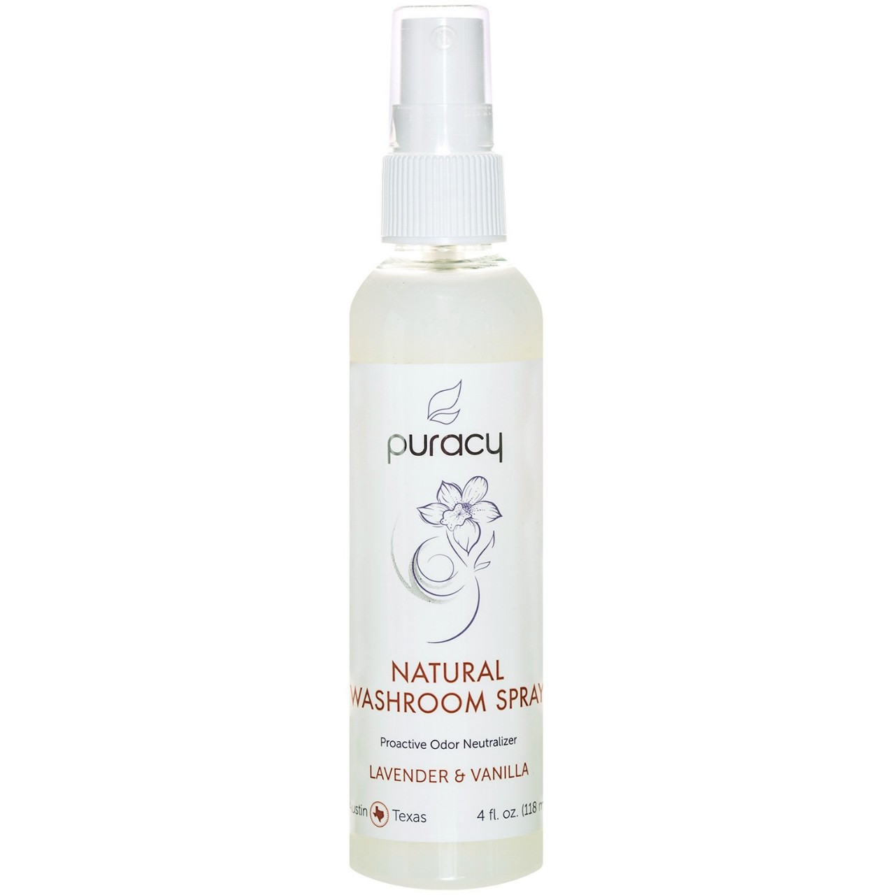 Puracy Natural Room Spray, Lavender & Vanilla Air Freshener, Organic Bathroom Odor Eliminator