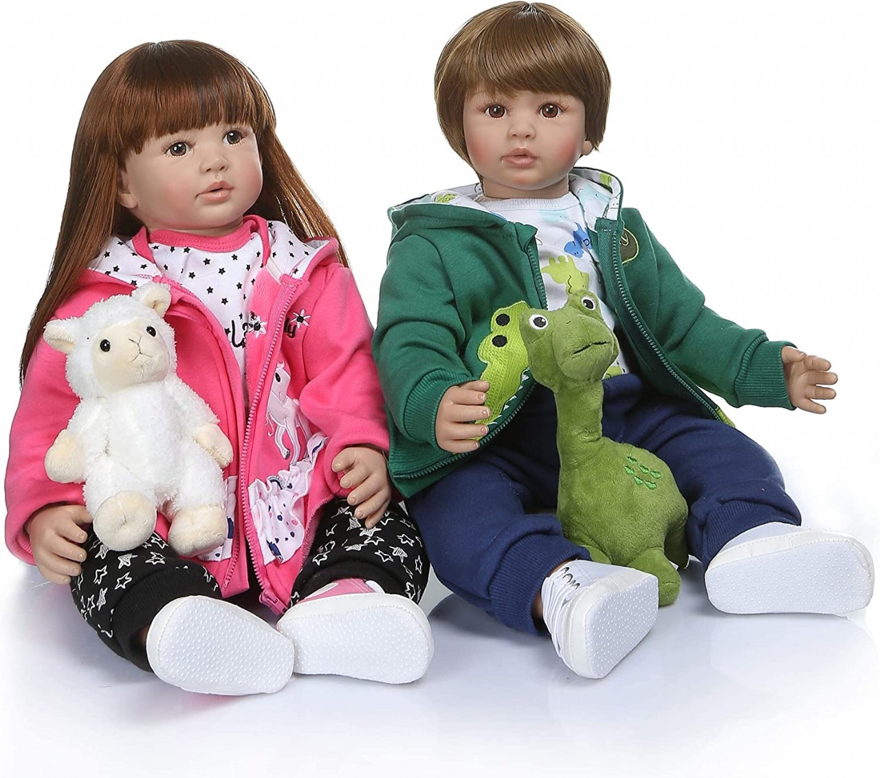 Reborn Baby Dolls Toddlers Twins Boy and Girl Realistic Soft Silicone