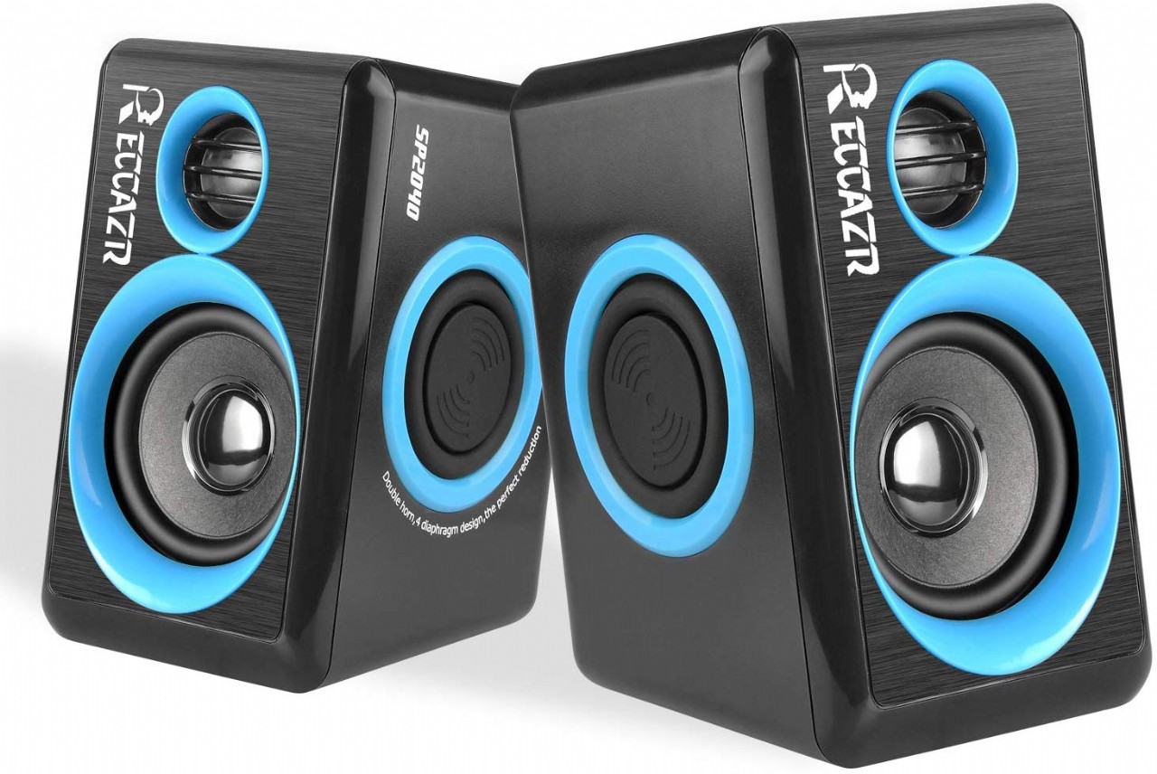 RECCAZR SP2040 Surround Computer Speakers with Deep Bass USB Wired Powered Multimedia Speaker for PC