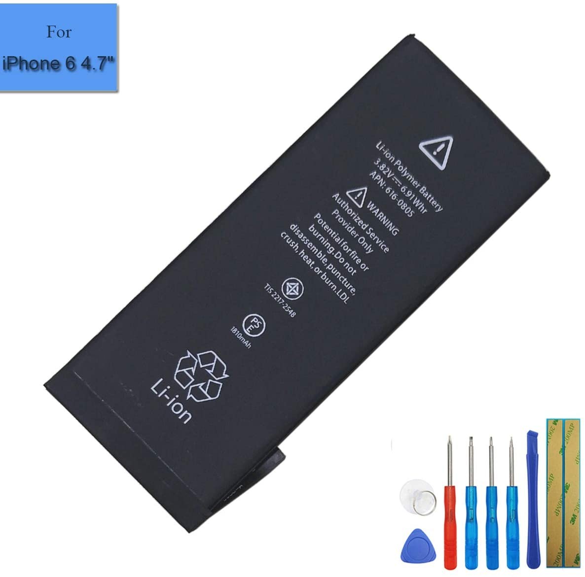 Replacement Battery 616-0805 Compatible with iPhone 6 A1549 A1586 A1589 616-0806 616-0809 3.82V