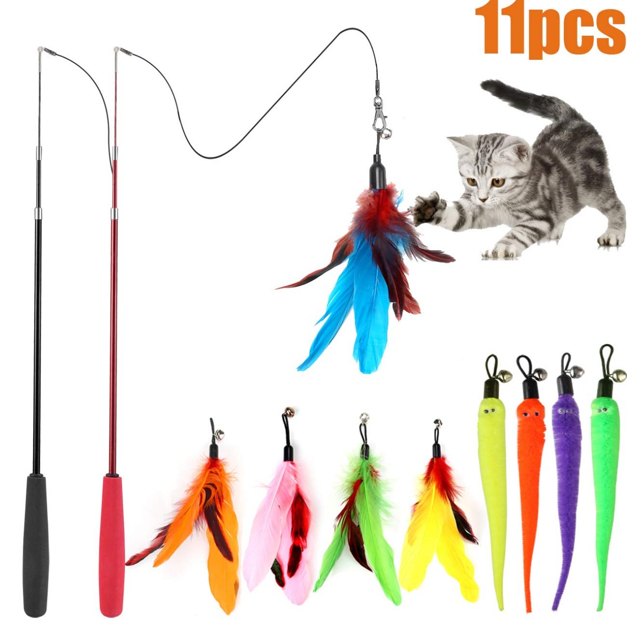 cat ate feather from toy